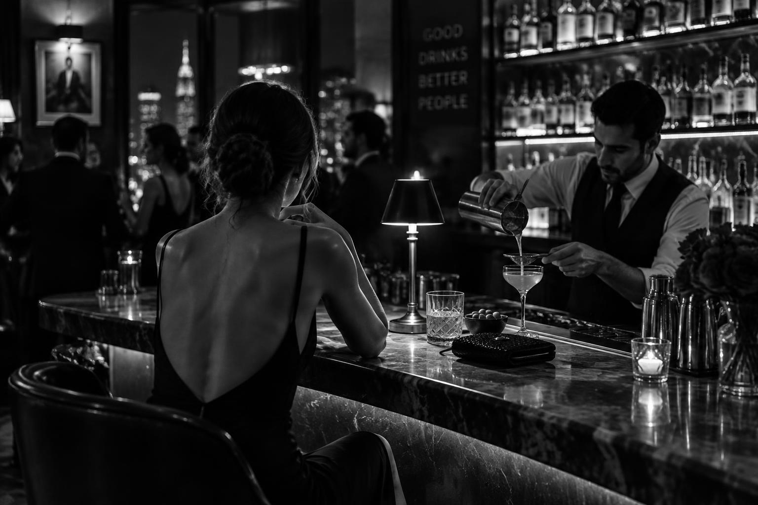 Black and white Nightlife scene from THE LIST